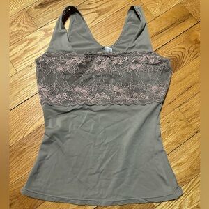 Maidenform Flexees Lace Trim Tank Top - Gray and Pink